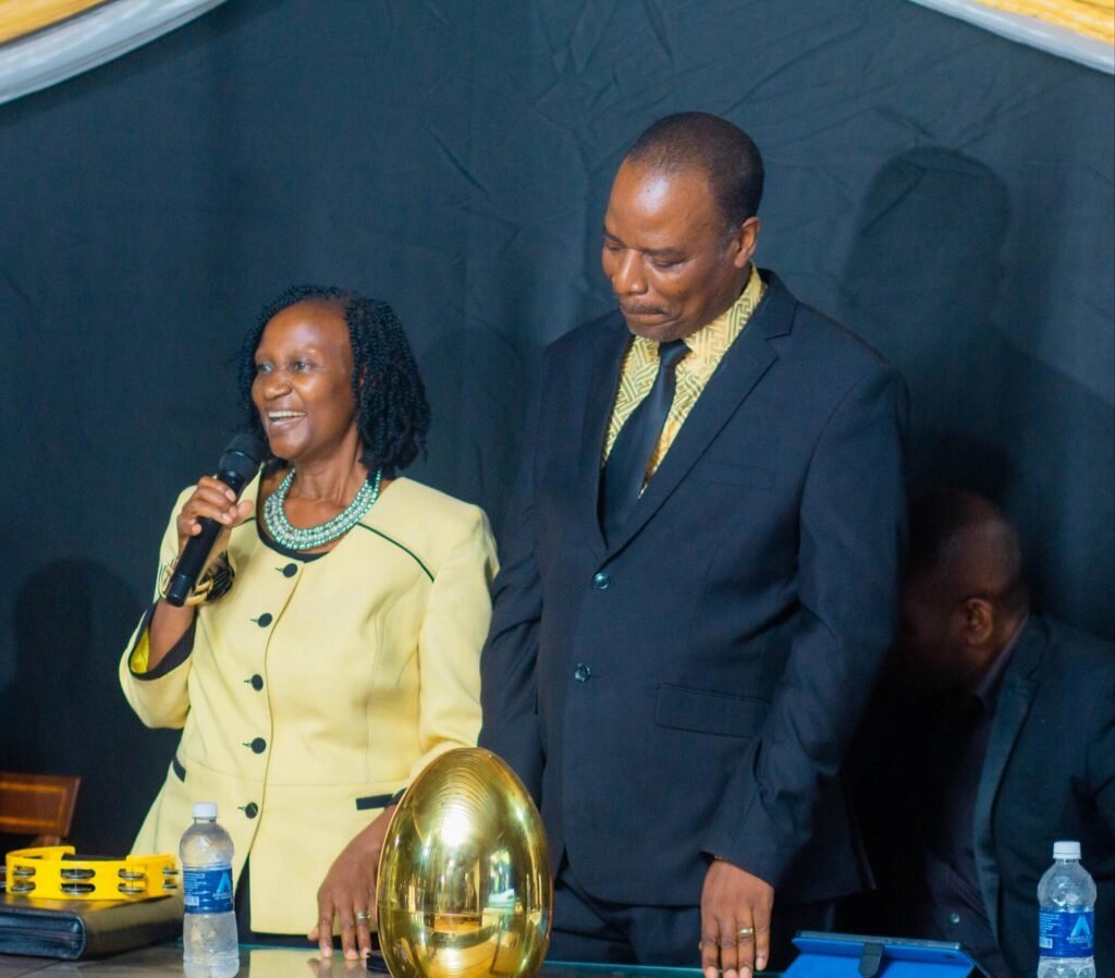 A TCI couple ministering together at the pulpit